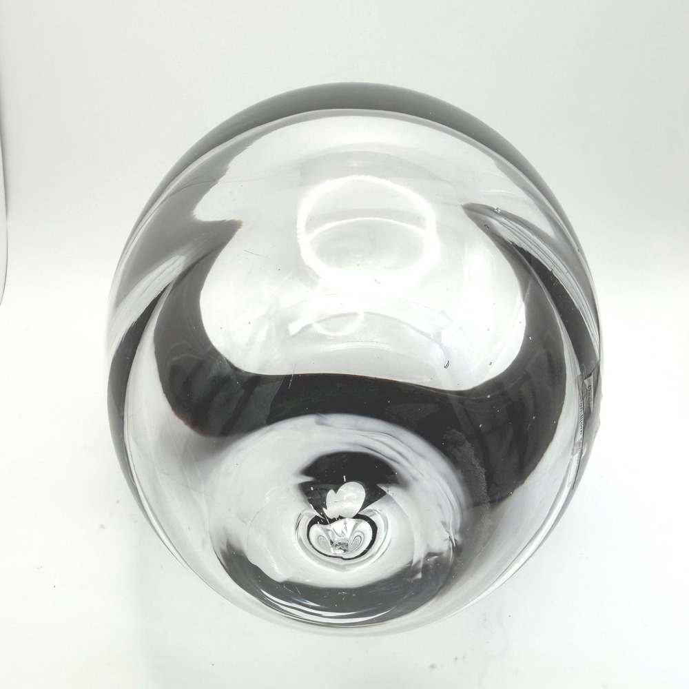 Bjorn Ronnquist Swedish Hand Blown Art‎ Glass Egg 9" Purple Stripe Label - Picture 3 of 12